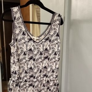 Navy and white floral romper